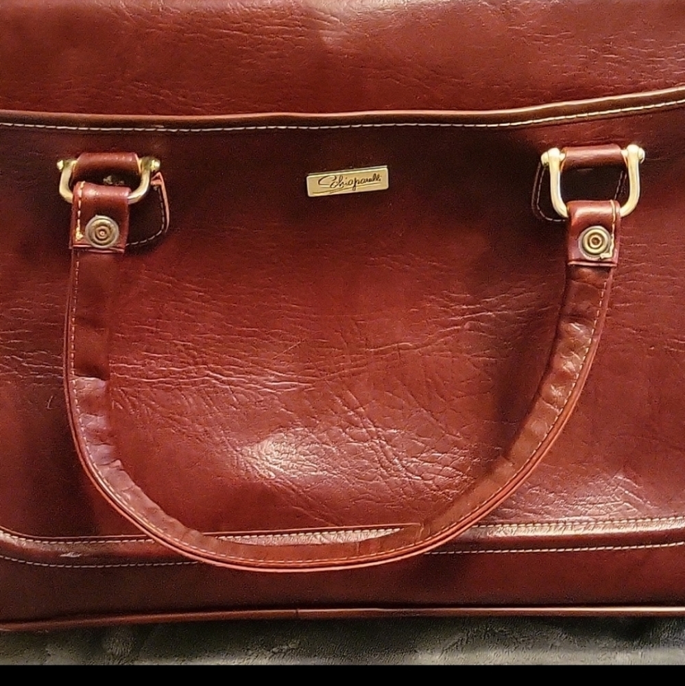 Impossible to find Vintage Genuine Leather 1960s Schiaparelli weekenders bag - Picture 4 of 12